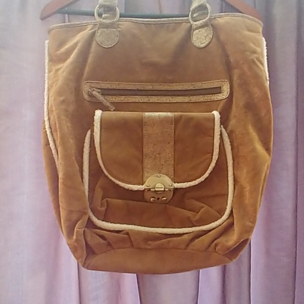 suede hand bag